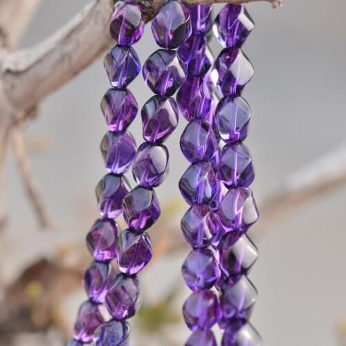 Joanlyn High Quality Cultured Amethyst Twist Beads 10x12mm NOT Dyed 15 Inch Strand AT56