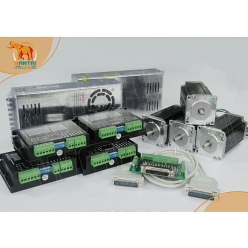 Wantai 4axis Nema23 Stepper Motor 57BYGH627 1.9Nm 270oz-in 76mm 3A+Driver DQ542MA 4.2A50V 128micro+Power Supply 350W!Free Ship T