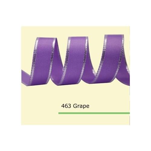 1/4" Grosgrain Ribbon With Silver Edge Grape Grosgrain Ribbon Color Grosgrain Ribbon