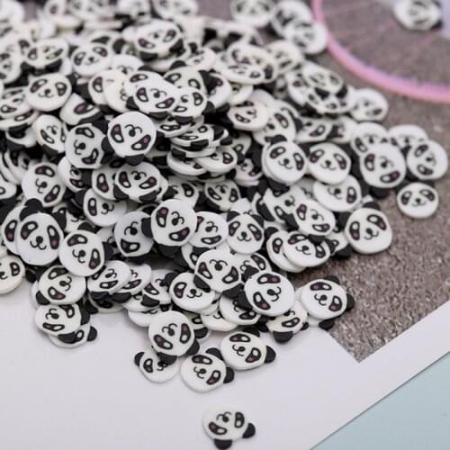 100g/lot Hot Clay Panda Animal Slices Polymer Clay Sprinkles for Crafts Making DIY Confetti Slime Filling Nail Art Material