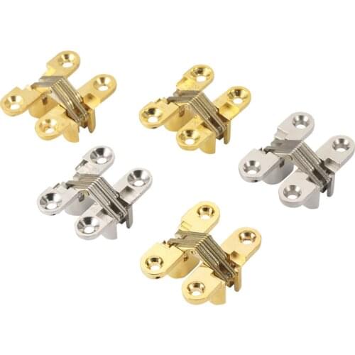 4Pcs Hidden Hinges Invisible Concealed Barrel Cross Door Hinge Bearing Wooden Box For Folding Window Furniture