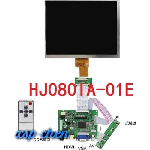 8 inch lcd screen HJ080IA-01E 1024*768 IPS hd LCD Display + HDMI/VGA/AV Control Driver Board