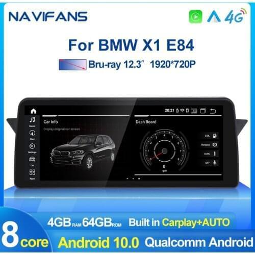 12.3" 8-CORE Android 10 8G RAM Car Multimedia Player GPS Navi for BMW X1 E84 2009-2015 with BT Wi-Fi HD 1920*720P Carpaly Auto
