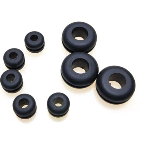 Free shipping 200pcs Inner diameter 8mm opening hole 11mm GM-11 Silicone Rubber Grommets ring with black color