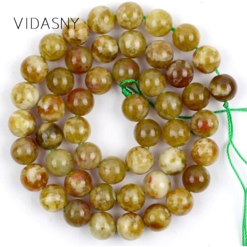 6/8/10mm Gemstones Green Serpentine Natural Stone Beads For Jewelry Making Round Beads Diy Bracelet Necklace Accessories 15