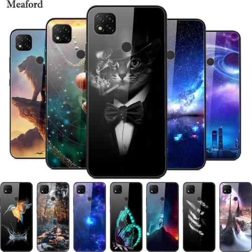 Phone Case For Xiaomi Redmi 9C NFC Cases Glass Plastic Hard Back Cover For Xiaomi Redmi 9C Case Redmi9C 9 C NFC Funda Bumper