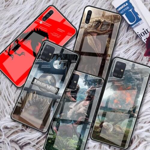 Tempered Glass Case For Samsung Galaxy A51 A50 A71 A70 A31 A21s A52 A40 A30 M51 M31 A91 Phone Cover Dinosaur Tyrannosaurus Rex