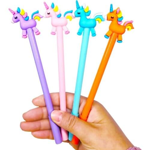 1pc Cute Rainbow Unicorn Gel Pen Cartoon Office For School Supplies Bullet Journal Accessories Pen Kawaii Korean Stationery