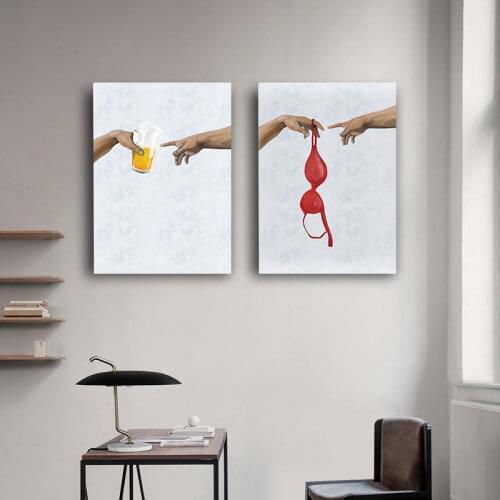 Canvas The Creation Of Adam Style Pictures Home Decoration Paintings Poster HD Prints Wall Art Modular Living Room Framed