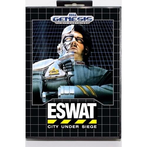 E-SWAT City Under Siege Game Cartridge 16 bit MD Game Card With Retail Box For Sega Mega Drive For Genesis