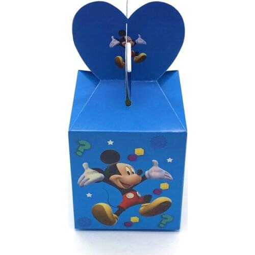 6pcs/lot Mickey Mouse Candy Box Kids Birthday Gift Box Party Decorations Supplies Mickey Christmas Disposable Candy Gift Boxes