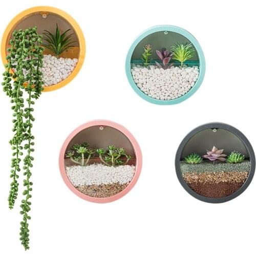 Creative Macaron Hanging Flower Pot Hydroponic Basin Fish Tank High Quality Succulent Plant Planters Round Art Glass Vases