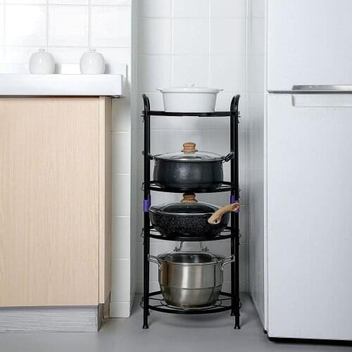 Kitchen Storage Holders pot organizer interspace storage rack metal For kitchen convenience storages Racks shelf