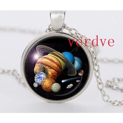New SOLAR SYSTEM PENDANT Astronomy Pendant Space Jewelry galaxy Necklace Planet Jewelry Multicolor Geek Gift