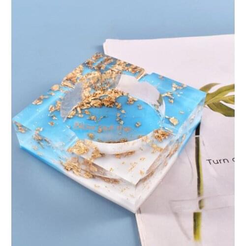 Square Transparent Ashtray Mold Resin Crystal Silicone Toola Making Hand Resin Craft Clay Home DIY Handmade Crafts Mold