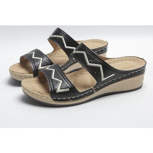 Summer Womens Beach Slippers With Elegant Slope Heel Vanny Factory Store