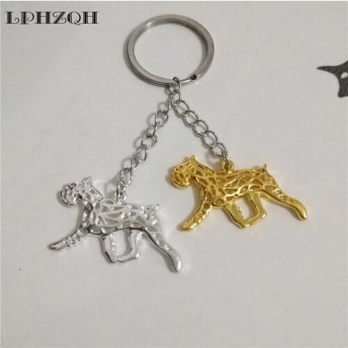 LPHZQH Hot Fashion Trendy Puppy Dog Car Key Chain Schnauzer Women Handbag Charm Pendant Accessories Keyring Jewelery Steampunk