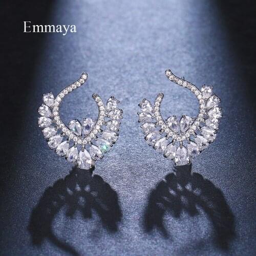 Emmaya Fashion Fascinating Design Heart Shape Earring With Waterdrop AAA Zirconia Cute Decoration For Women Popular Banquet