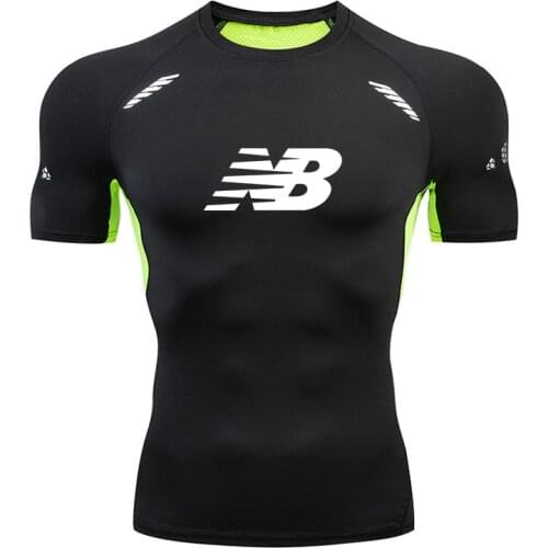 Mens T-Shirt Gym Fitness Comprehensive Sports T-Shirt Outdoor Running Jogging Top Compression Plastic Breathable Sweatshirt