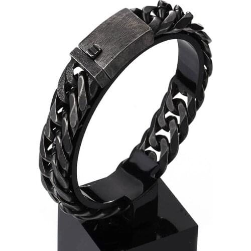 Kalen New Brushed Bike Chain Bracelet Punk Oxidized Dark Bicycle Chain Men Bracelet Vintage Male Stainless Steel Hand Chain