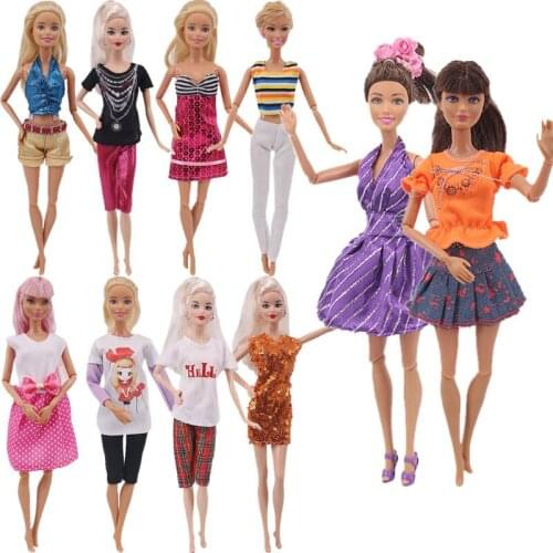 Barbies Doll Clothes Daily Home Casual Style For 11 Inch 26-28 Cm Barbies Doll,Dress For Barbies Clothes Accessories,Girls Gift