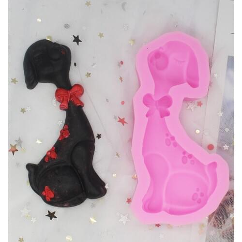 P1024 P1025 Bow tie dog silicone mold fondant chocolate mould lace cake decoration tool