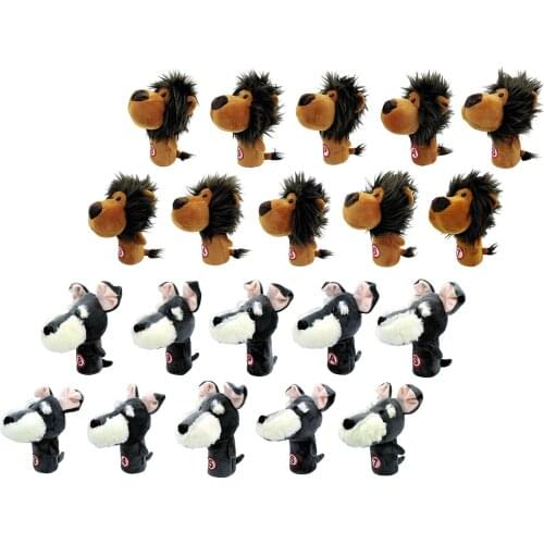 Plush Animal Golf Iron Head Covers Club Headcover with Number Applique for Easy Recognition Cotton Lining Protection Accessory