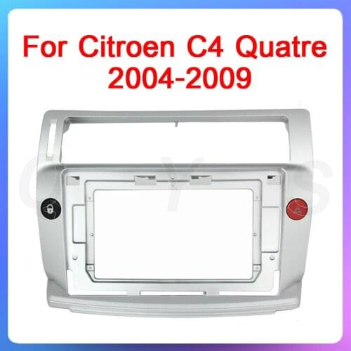 9" Car Radio Fascia Frame Facials Install Panel For Citroen C4 Quatre 2004 2005 2006 2007 2008 2009 Dashboard Trim Kit 2 Din