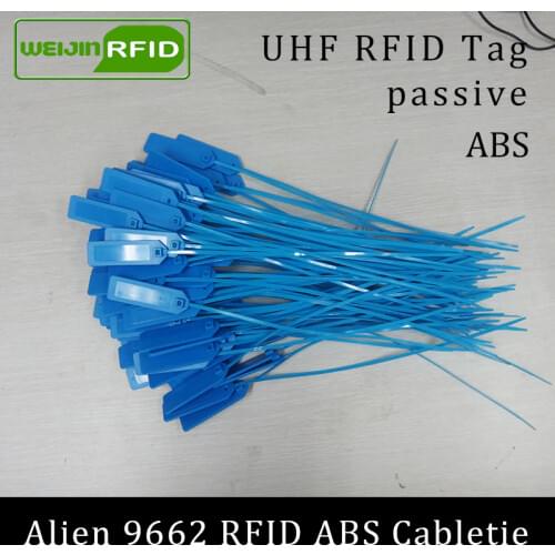 RFID tag UHF ABS cable tie Alien 9662 EPC6C 915mhz 868m 860-960MHZ Higgs3 92*28*3.5mm long distance smart card passive RFID tags
