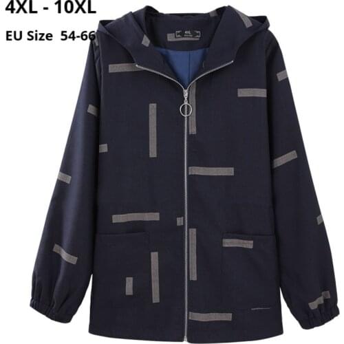 Plus Size 10XL 9XL 8XL 4XL Women Long Sleeves Autumn Spring Jackest Femme Print Casual Hooded Tops Womens Jackets And Coats