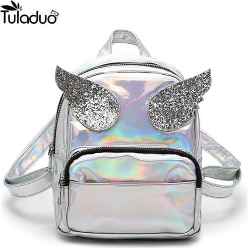 Pu backpack 2020 summer new bright color small shoulder bag ladies zipper mini casual backpack cute cat ears travel backpack