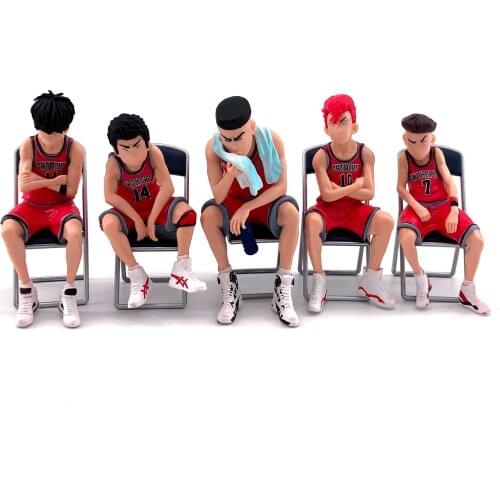 Slam Dunk Figure Sakuragi Flower Road Rukawa Maple Akagi Samurai Ryota Miyagi PVC Action Doll Anime Model Toy 5-Piece Set