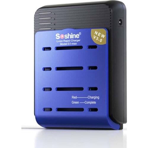 Soshine S1-V3 4 Channel 18650 16340 RCR123 Rapidly Intelligent Li-ion Battery Charger