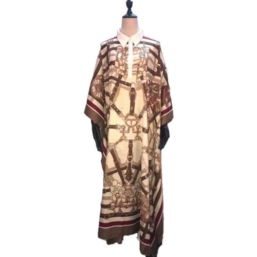 Traditional Fashion Silk Collar Kaftan Maxi Dresses Free Size Middle East Muslim Abaya Women Long Boubou For Women
