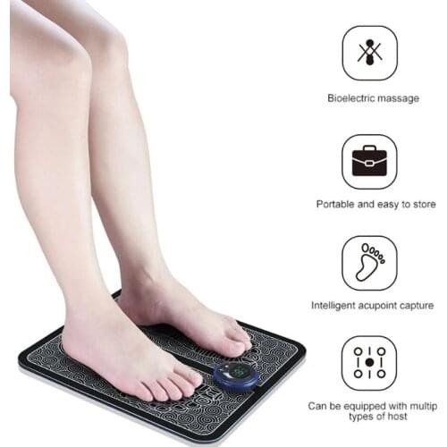 Electric EMS Intelligent Foot Massage Pad Mat Pulse Acupuncture USB Charging Improve Blood Circulation Relieve Ache Health Care