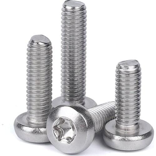 304 Stainless Steel Screw Anti-theft screw plum blossom Pan Head Flat End Screws Machine Screw Bolt M2 2.5 3 4 5 6