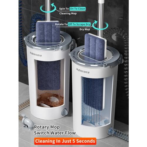 JOYBOS Magic Automatic Home Mop Avoid Handwash Household Scraping Flat Mop Kitchen Wooden Floor Lazy Fellow Mop Wet Dry Mop JBS2