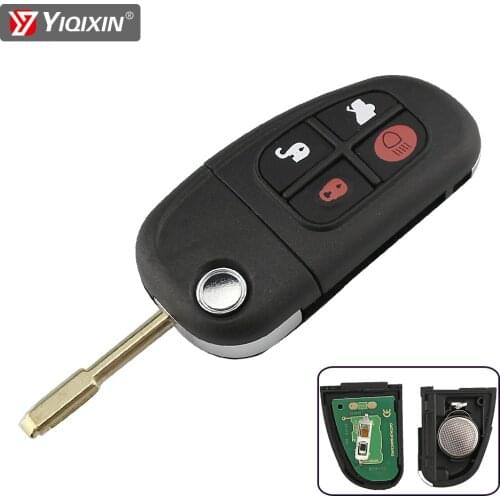 YIQIXIN 4 Button Flip Folding Remote Car Key For Jaguar XJ8 XJR XK XJ X-Type S-Type Key 433Mhz 4D60 Chip 1999-2009 2002-2008