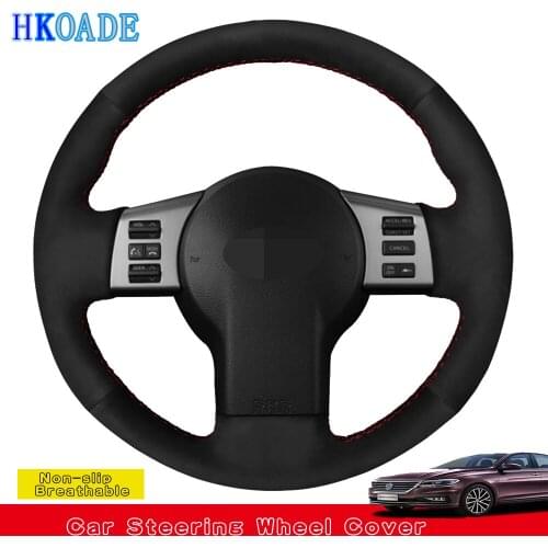 DIY Black Suede Hand-stitched Car Steering Wheel Cover For Infiniti FX FX35 FX45 2003-2008 Nissan 350Z 2003-2009
