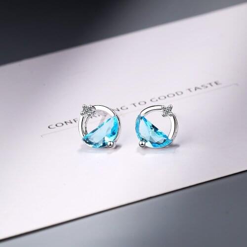 Zircon Studs Women Korean Version of Fashion Temperament Simple Small Ear Accessories Bridal Earrings for Wedding