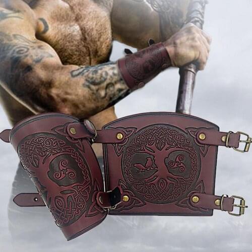 120g Leather Punk Wide Archery Arm Archery Gauntlets Forearm Guards Adjustable Bow Arm Protecto Guard Viking Bracer Gauntlets