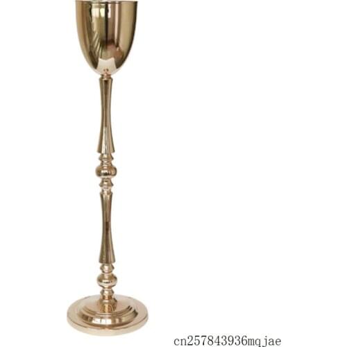 2pcs Flowers Vases Flower Holder Table Centerpiece Vase Metal Gold Road Lead for Home Wedding Decoration