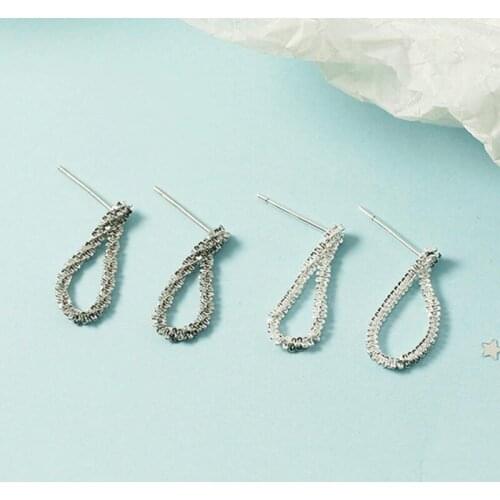 2021 Stud Earrings For Women Silver Color Trendy Jewelry Elegant Chic Twisted Chain Tassel Earring Lady Party Accessories