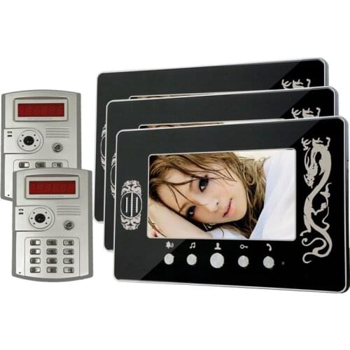 2V3 7 Inch Screen Wired Video Door Phone Intercom System