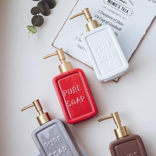 470ML Liquid Soap Dispenser Ceramic Shampoo Hand Sanitizer Pump Bottle Kitchen Bathroom Accessories