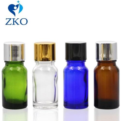 5ml 10ml 15ml 20ml 30ml Clear/Colorful Glass Bottle Electroplated Gold Black Silver Smooth Screw Cap/Lid Bottles Free Shipping