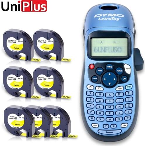 7PK 91202 Fit Dymo Letratag Label Tape with Dymo Label Maker LT-100H Dymo Portable Printer LT100H Labeling Machine Typewriter