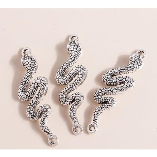 8pcs 14*44mm Alloy Snake Connector Charms for Necklaces Earrings Making Pendants Diy Alloy Animal Charms Jewelry Accessories