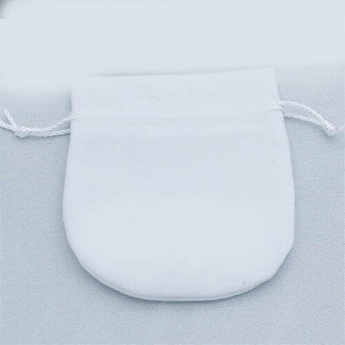White Ribbon Velvet Bags Pouch For Bead Charm Bracelet Women Original Pandora Jewelry Birthday Gift White Bags Outer Packaging
