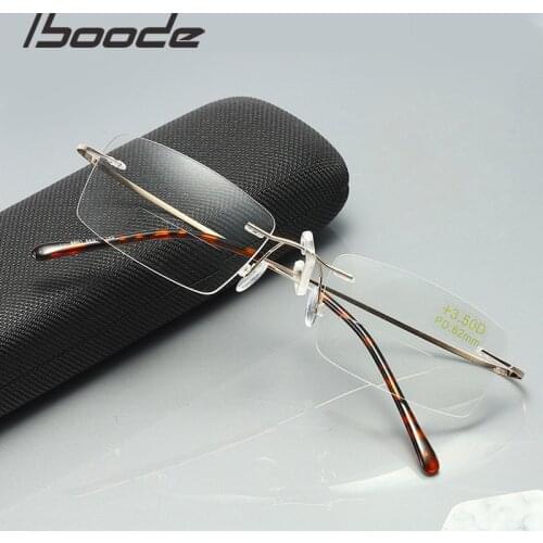Iboode Alloy Bifocal Progressive Reading Glasses Men Women Anti Blue Ray Near and Far Sight Presbyopic Eyewear Diopter +1.0 1.5